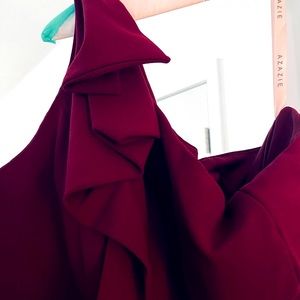 Azazie Long Formal Bridesmaid Gown-Burgundy